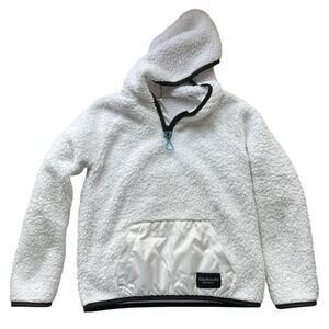 EUC Calvin Klein White Fleece Hoodie sz M 10/12
